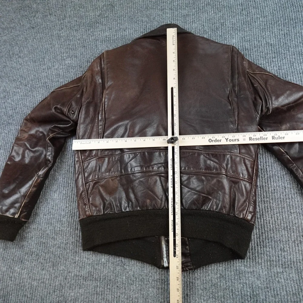 Vintage Schott G1 Flight Jacket Mens 38 Brown Leather Bomber USA Zip